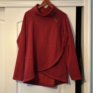 brand new athleta pull over with assymterical zipper!